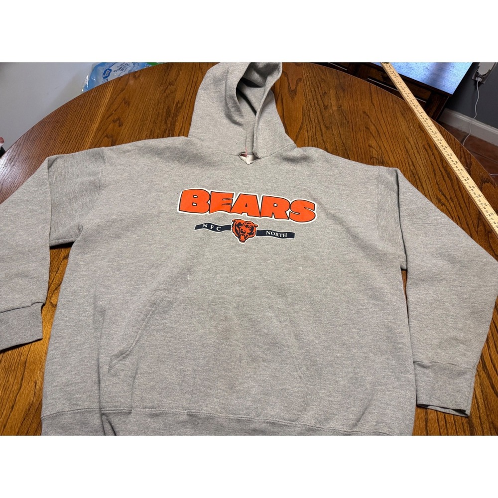 NFL Chicago Bears Hoodie Heather Gray NFC North Pullover Sweatshirt Mens XL